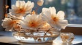 A prestigious and elegant flower in vase a hotel or home. Interior Design Royalty Free Stock Photo