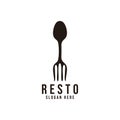 presto. spoon and fork. restaurant logo Ideas. Inspiration logo design. Template Vector Illustration. Isolated On Black Background