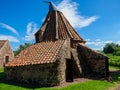 Preston Mill watermill on the River Tyne, East Linton, Scottish Borders Royalty Free Stock Photo