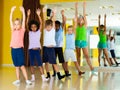 Preteen dancers practicing with choreographer Royalty Free Stock Photo