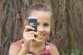 Preteen girl with cell phone