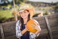 Preteen Girl Portrait at the Pumpkin Patch