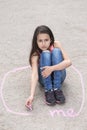 Preteen girl sitting in a circle Royalty Free Stock Photo