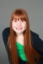 Preteen redhead girl with freckles and dimples Royalty Free Stock Photo