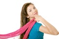 Preteen School Girl With Scarf Royalty Free Stock Photo