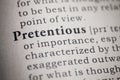 Definition of the word pretentious