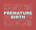 Preterm labor and birth word concepts banner