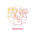 Pretexting red gradient concept icon