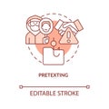 Pretexting terracotta concept icon