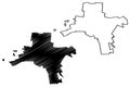 Pretoria City Republic of South Africa, RSA, Gauteng Province map vector illustration, scribble sketch City of Pretoria map