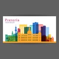 Pretoria colorful architecture vector illustration
