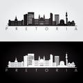 Pretoria skyline and landmarks silhouette