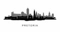Pretoria Skyline Silhouette with South Africa Royalty Free Stock Photo