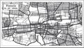 Pretoria South Africa City Map iin Black and White Color. Outline Map