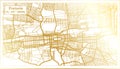 Pretoria South Africa City Map in Retro Style in Golden Color. Outline Map