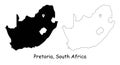 Pretoria, South Africa. Detailed Country Map with Location Pin on Capital City. Royalty Free Stock Photo