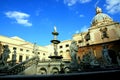 Pretoria square fountain & church. Palermo, Sicily Royalty Free Stock Photo