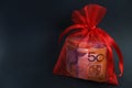 gift bag of cash Royalty Free Stock Photo