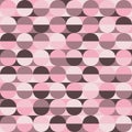 Pretty abstract seamless retro geometrical pattern with half circles. color palette pink shades, dusty rose, pastel purple . Half Royalty Free Stock Photo