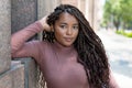 Pretty african american female young adult with braids Royalty Free Stock Photo