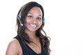 Pretty african american smiling woman call center operator Royalty Free Stock Photo