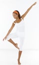 Pretty afro girl dancing ballet Royalty Free Stock Photo