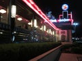 Pretty All American Silver Diner at Night Royalty Free Stock Photo