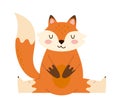 Pretty animal flat icon Cute cartoon fox