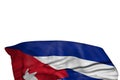 Beautiful Cuba flag with large folds lying flat in the bottom isolated on white - any occasion flag 3d illustration