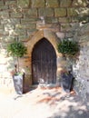 Pretty arched door at the pele tower, Corbridge, Northumberland, UK