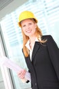 Pretty Architect on Construction Site Royalty Free Stock Photo