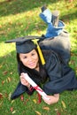 Pretty Asian Graduation Woman Royalty Free Stock Photo