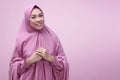 Pretty asian muslim woman wearing hijab dress Royalty Free Stock Photo