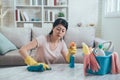 Pretty asian woman doing her house chores Royalty Free Stock Photo