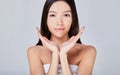 Pretty asian woman looking staight at frame Royalty Free Stock Photo