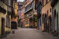 Pretty authentic street in small french village