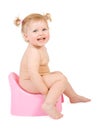 Pretty baby and pink potty