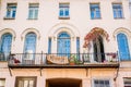 Pretty balcony with arch windows