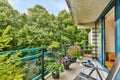 Pretty balcony with lots of greenery