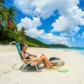 Pretty beach girl Royalty Free Stock Photo