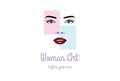 Pretty Beauty Woman Girl Lady Female Face for Makeup Cosmetics Spa Logo Design Vector