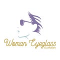 Pretty Beauty Woman Girl Lady Female with Trend Style Eyeglass or Glasses for Optic Store Illustration