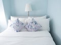 Pretty bedroom lamp in the night Royalty Free Stock Photo