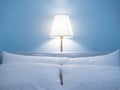 Pretty bedroom lamp in the night Royalty Free Stock Photo