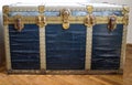 Pretty big old blue suitcase Royalty Free Stock Photo