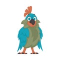 A pretty bird with vibrant and cheerful colors. Vector Illustration.