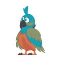A pretty bird with vivid and happy colors. Vector Illustration.
