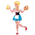 Pretty blond girl with beer Royalty Free Stock Photo