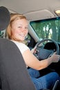 Pretty Blond Teen Driving Royalty Free Stock Photo