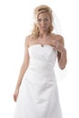 Pretty blonde bride in front of the camera Royalty Free Stock Photo